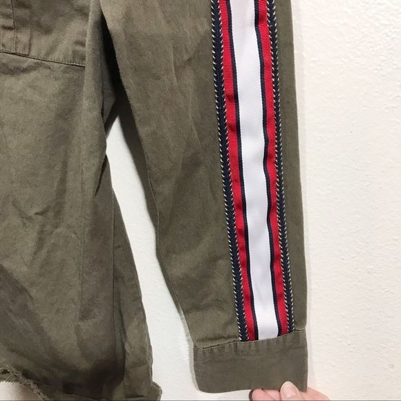 TopShop Floral Embroidered Olive Military Jacket - Picture 4 of 8